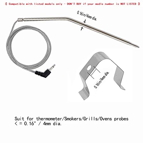eBasics Grilling BBQ Meat Thermometer Temperature Probe Replacement Thermometer Probe Compatible with Thermopro TP25 TP20 TP07 TP-07 TP08 TP-08S TP06S TP16 TP-16S TP17, Fit Listed Models Only - Image 2