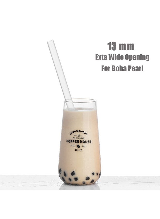 ALINK Reusable Clear Boba Straws, 13 mm x 10.5 in, Jumbo Hard Plastic Smoothie Straws for Bubble Tea, Popping Pearls, Pack of 8 with 2 Cleaning Brush - Image 4