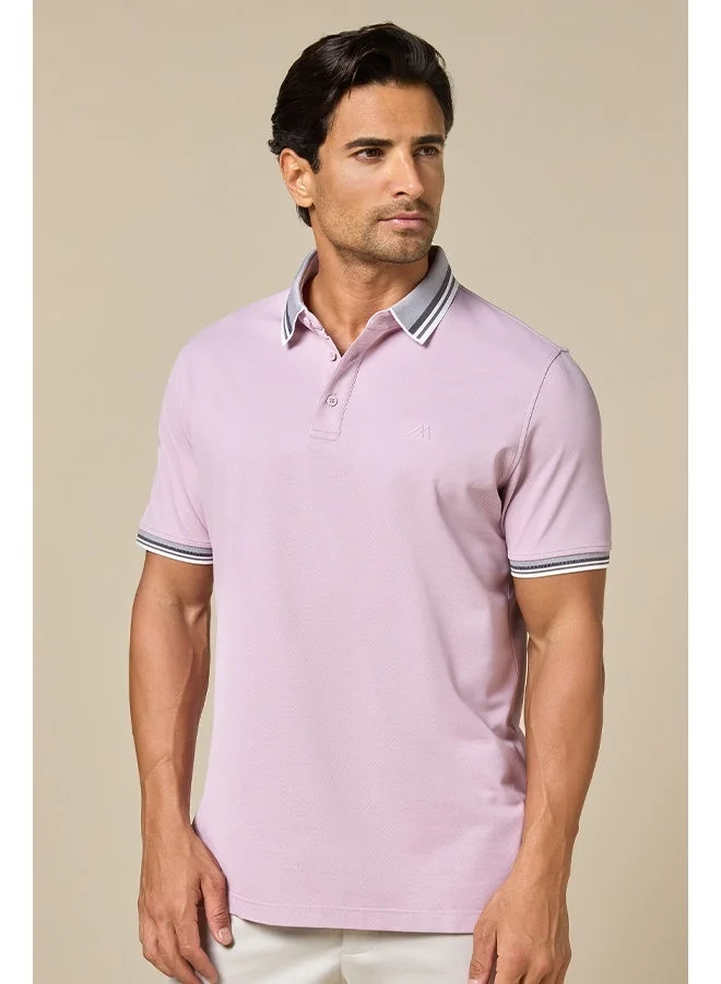 Mannerism The Rose Blend Pink Lyocell Blend Polo Comfort Fit