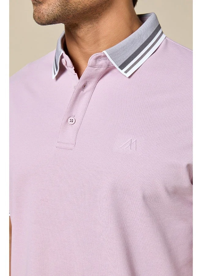 Mannerism The Rose Blend Pink Lyocell Blend Polo Comfort Fit