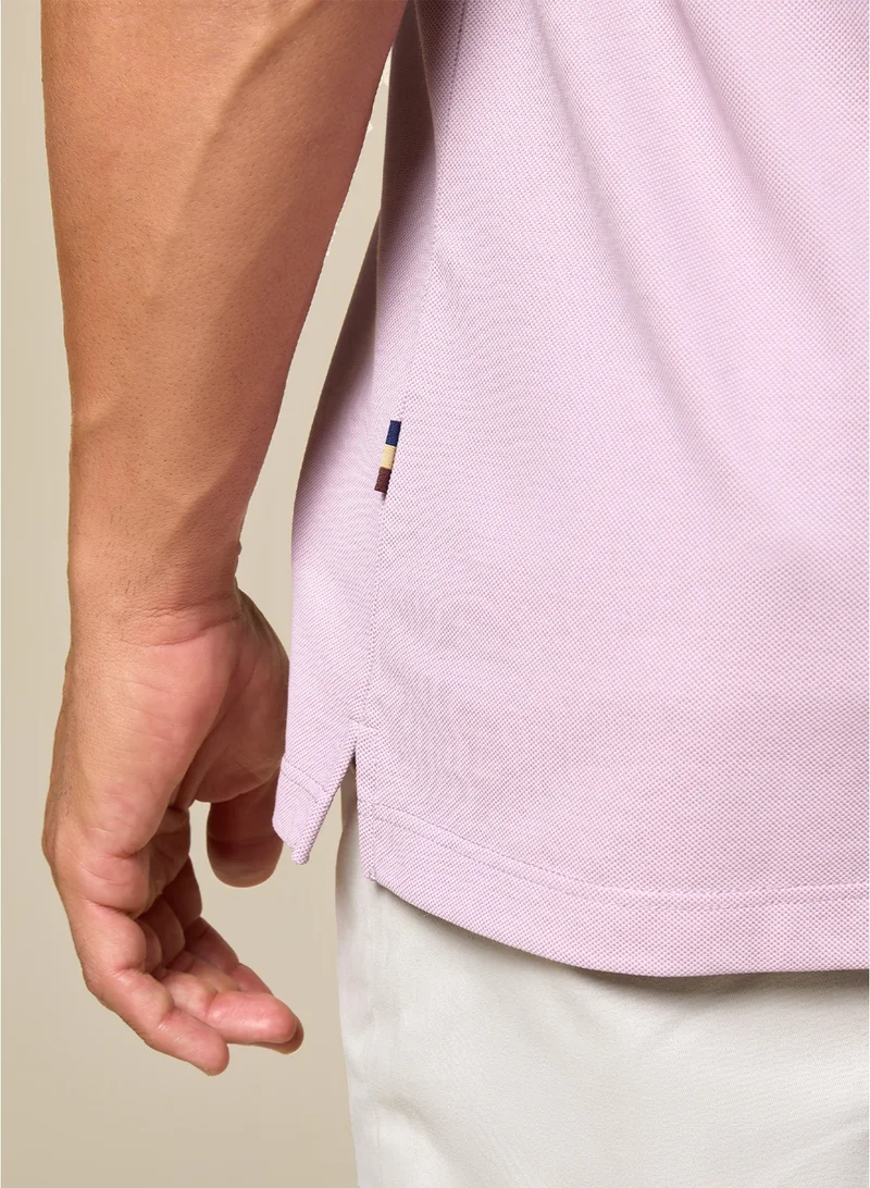 MANNERISM  The Rose Blend Pink Lyocell Blend Polo Comfort Fit for Men | Best Price UAE