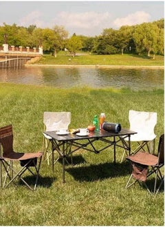 EXCLIFE Folding table, portable retractable camping table, carbon steel folding table, ultra light and compact, with tote bag, suitable for outdoor, beach, barbecue, picnic, cooking, festival, indoor, office (large size)  - Image 1