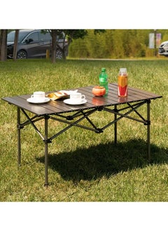 EXCLIFE Folding table, portable retractable camping table, carbon steel folding table, ultra light and compact, with tote bag, suitable for outdoor, beach, barbecue, picnic, cooking, festival, indoor, office (large size)  - Image 2
