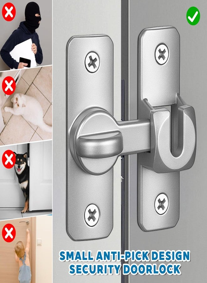 Tucnoeu 2 Pack 90/180 Degree Barn Door Lock,Small Flip Gate Latches Hardware,Flips Latch Lock,Heavy Duty Security Sliding Gate Locks for Gates Barn Garage Garden Fence Shed Window Cabinet - Image 4