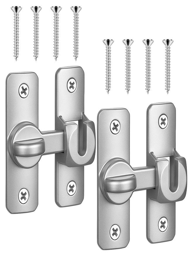 Tucnoeu 2 Pack 90/180 Degree Barn Door Lock,Small Flip Gate Latches Hardware,Flips Latch Lock,Heavy Duty Security Sliding Gate Locks for Gates Barn Garage Garden Fence Shed Window Cabinet - Image 1