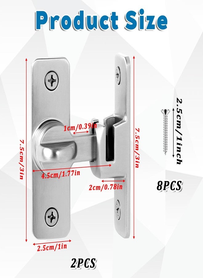 Tucnoeu 2 Pack 90/180 Degree Barn Door Lock,Small Flip Gate Latches Hardware,Flips Latch Lock,Heavy Duty Security Sliding Gate Locks for Gates Barn Garage Garden Fence Shed Window Cabinet - Image 2