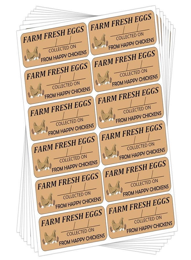 Morbanner Farm Eggs Laid On Stickers,1 x 2.6 Inch Farm Eggs Collected Date Stickers for Egg Handling Instructions (360 pcs) - Image 1