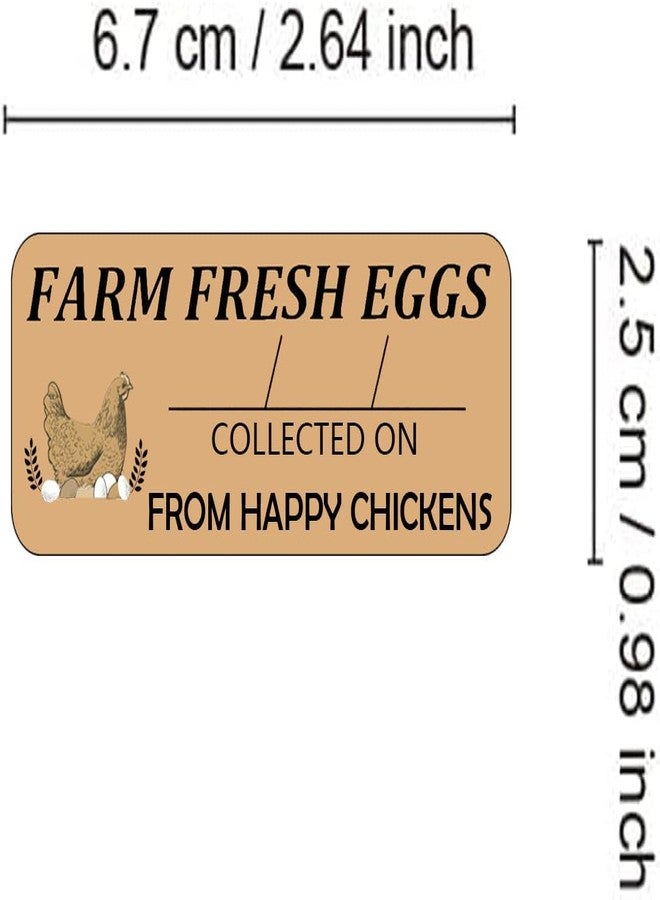 Morbanner Farm Eggs Laid On Stickers,1 x 2.6 Inch Farm Eggs Collected Date Stickers for Egg Handling Instructions (360 pcs) - Image 2
