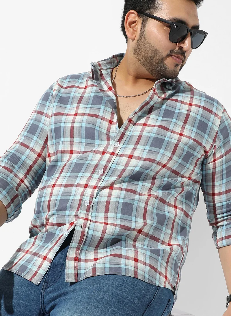 Instafab Plus Men's Multicolour Checkered Regular Fit Casual Shirt