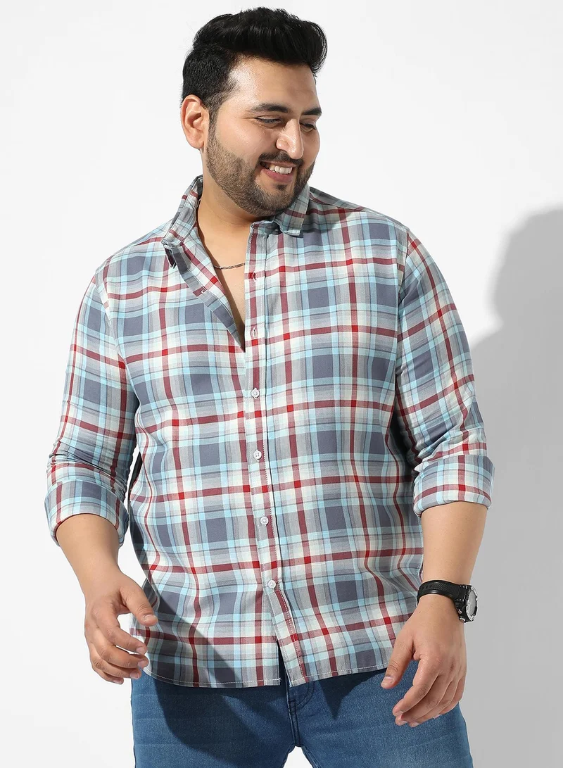 Men's Multicolour Checkered Regular Fit Casual Shirt