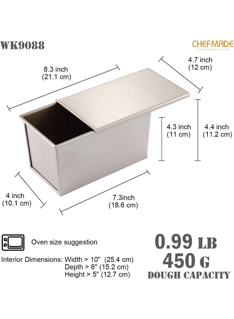 شيف ميد قالب توست مغطى غير لاصق بسعة 450 غرام قالب خبز احترافي بغطاء ثابت لتشكيل توست مثالي وتوزيع حرارة متساوٍ وصناعة الخبز المنزلي عالي الجودة - Image 3