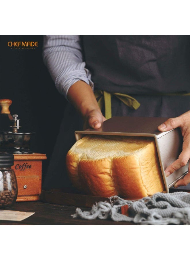 شيف ميد قالب توست مغطى غير لاصق بسعة 450 غرام قالب خبز احترافي بغطاء ثابت لتشكيل توست مثالي وتوزيع حرارة متساوٍ وصناعة الخبز المنزلي عالي الجودة - Image 4