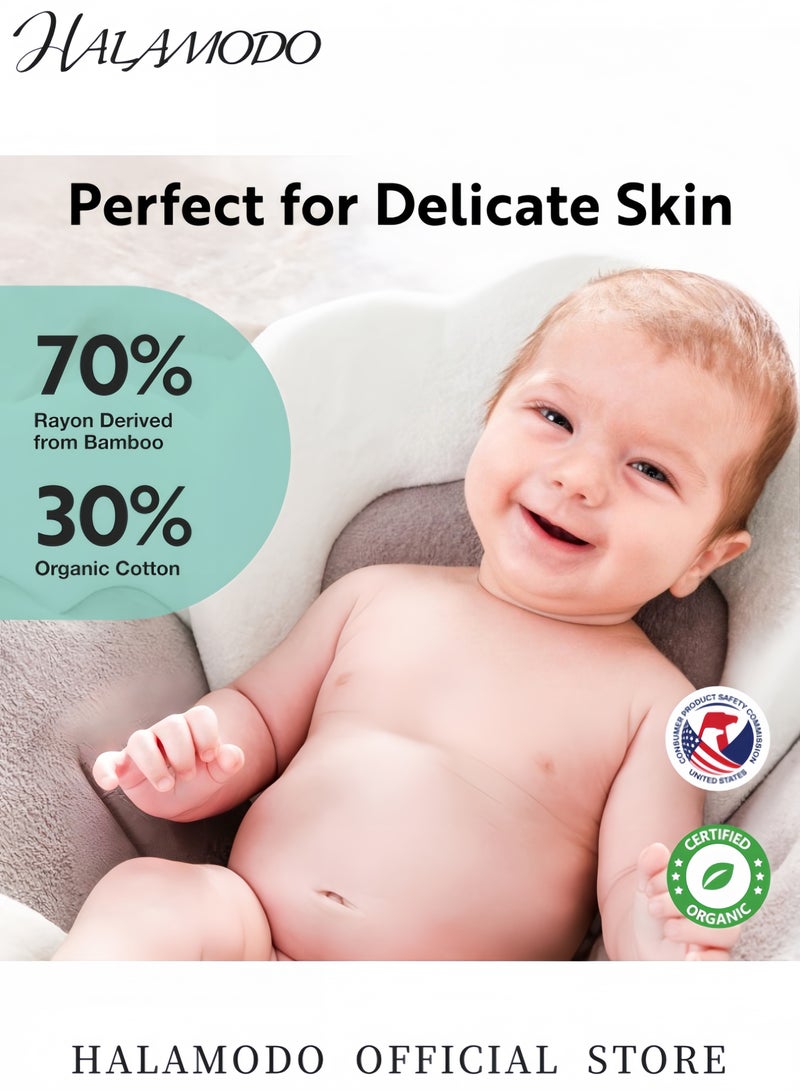 HALAMODO Soft Flower Baby Bath Cushion Sink Insert Non-Slip Bath Seat for Newborns and Infants Comfortable Head Support Easy to Clean Portable Bathtub Pad for Shower or Travel Perfect Baby Shower Gift - Image 3