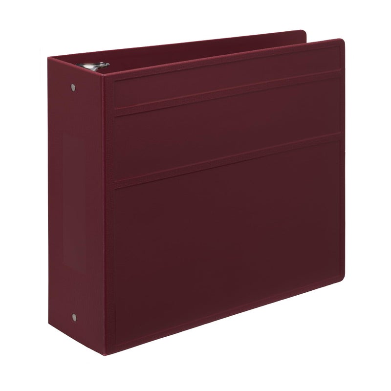 Carstens 4Inch Heavy Duty 3Ring Binder Side Opening Wine Durable Plastic Precision NoGap Rings Waterproof Cover No Pockets Holds 600 US Letter Sheets BPAFree Made in USA 18433R