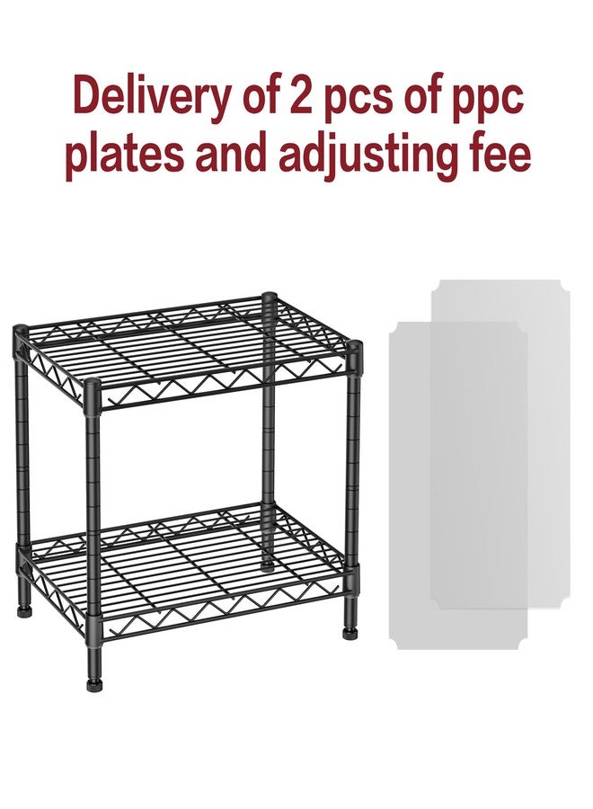 SINGAYE 2 Small Wire Shelves Kitchen Pantry Close Home Organizers and Storage Bathroom Shelf Laundry Room Organization Adjustable Book Metal Garage Shelving Unit - Image 3