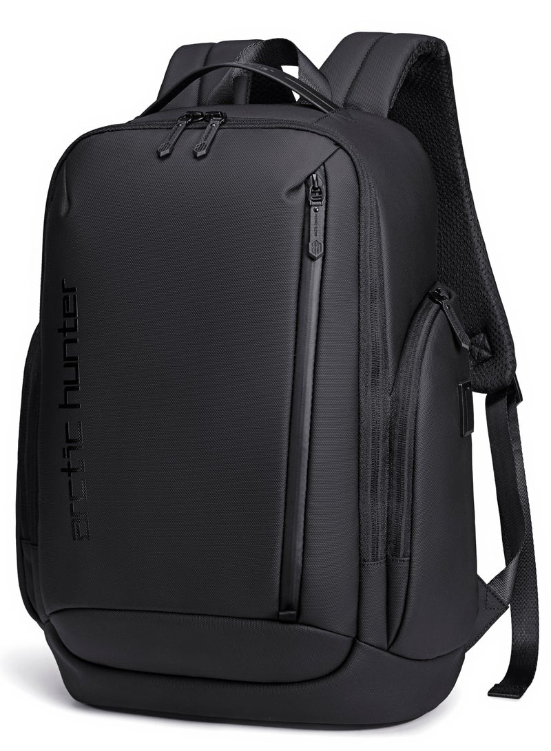 ARCTIC HUNTER Business Backpack for Men Laptop Bag Office Travel Backpack iPad and Clothing Pocket Anti Theft Water Resistant Backpack with USB Port B00554 Black - Image 1