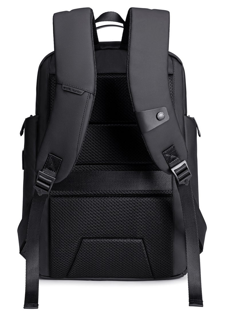 ARCTIC HUNTER Business Backpack for Men Laptop Bag Office Travel Backpack iPad and Clothing Pocket Anti Theft Water Resistant Backpack with USB Port B00554 Black - Image 3