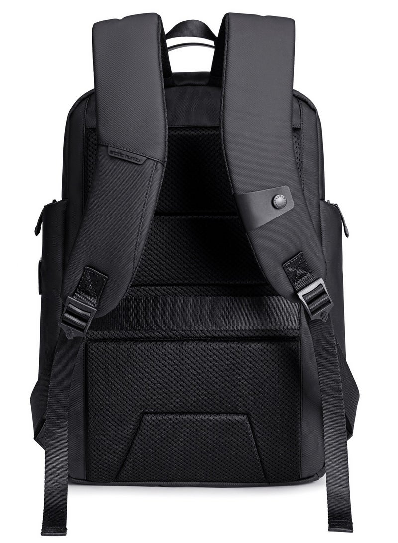 ARCTIC HUNTER Laptop Daypack Durable Polyester Backpack with Built In USB/Headphone Port Computer Bag for Men Women, B00554, Black - Image 4