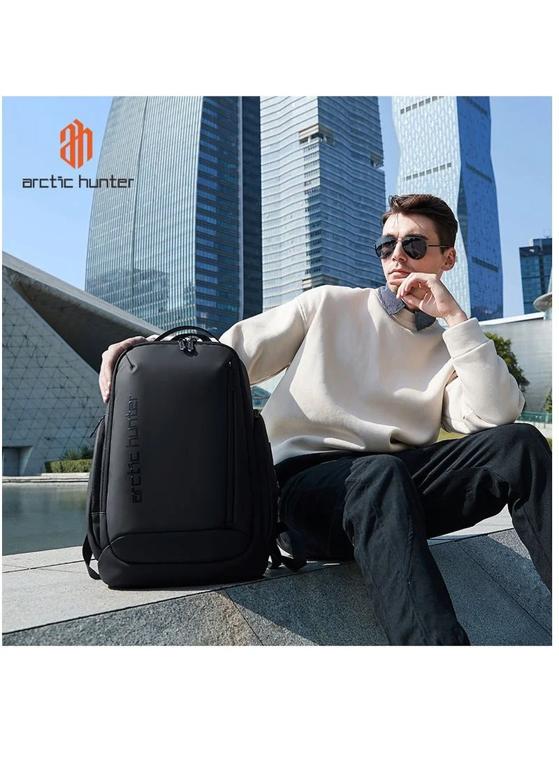 ARCTIC HUNTER Laptop Daypack Durable Polyester Backpack with Built In USB/Headphone Port Computer Bag for Men Women, B00554, Black
