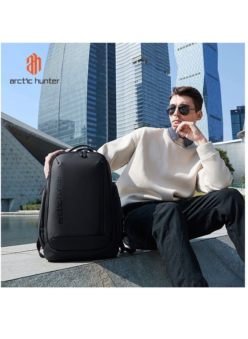 ARCTIC HUNTER Laptop Daypack Durable Polyester Backpack with Built In USB/Headphone Port Computer Bag for Men Women, B00554, Black - Image 2