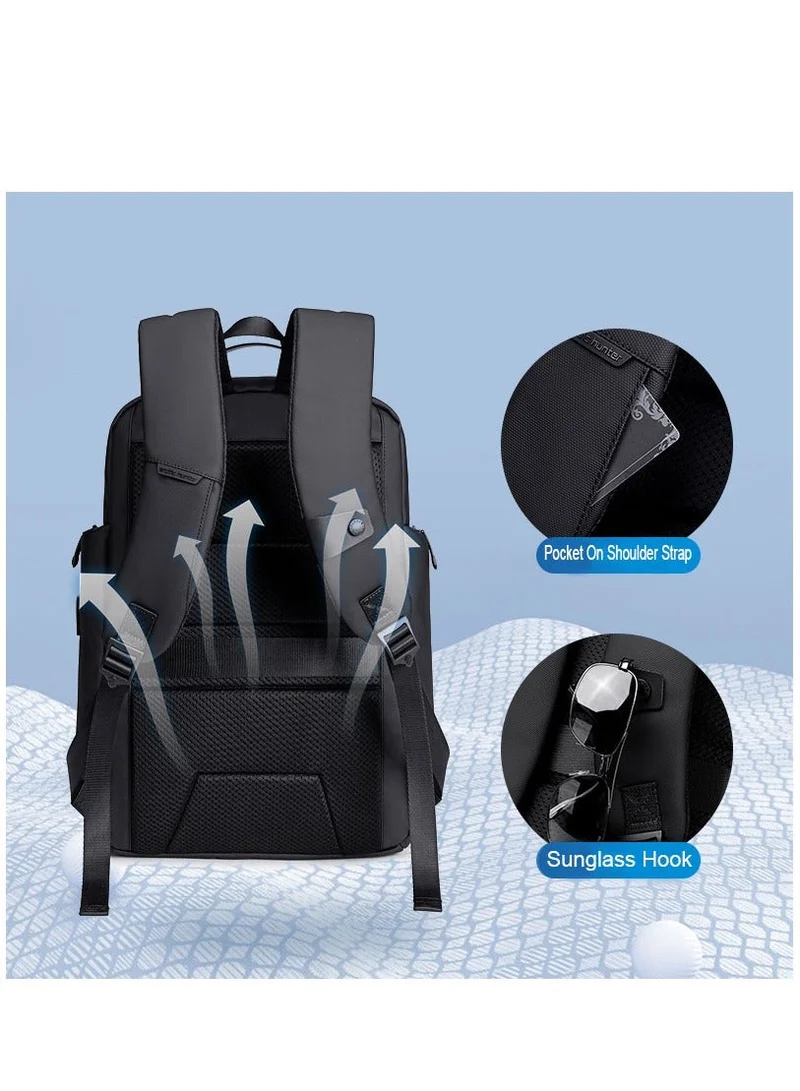 Arctic Hunter Black Laptop Daypack Durable Polyester Backpack with Built In USB/Headphone Port Computer Bag for Men Women, B00554, Black  | Best Price UAE