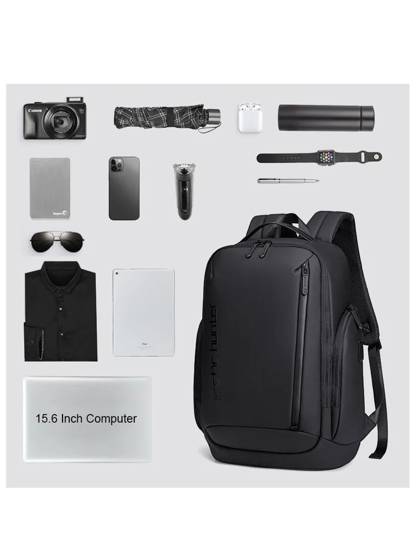 Arctic Hunter Black Laptop Daypack Durable Polyester Backpack with Built In USB/Headphone Port Computer Bag for Men Women, B00554, Black  | Best Price UAE
