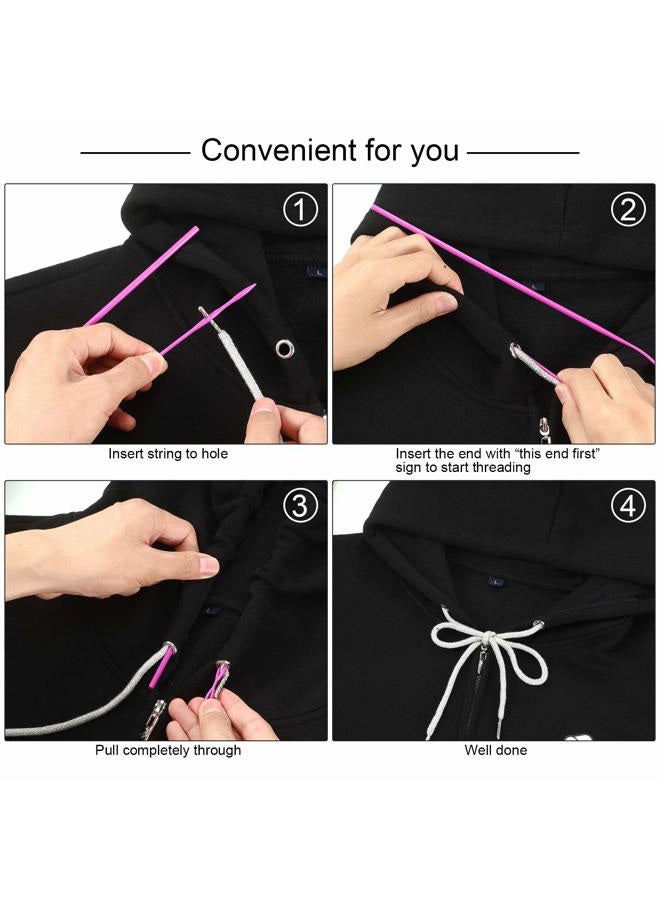 WILLBOND 24 Pieces 59 Inch Replacement Drawstring Cords Multicolor Universal Drawstring Replacement Clothing Drawstring 3 Pieces Flexible Drawstring Threaders Easy Threader Needle for Sweatpants Shorts Hoodies - Image 4
