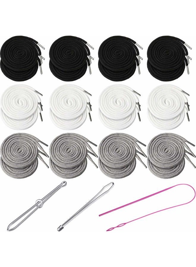 WILLBOND 24 Pieces 59 Inch Replacement Drawstring Cords Multicolor Universal Drawstring Replacement Clothing Drawstring 3 Pieces Flexible Drawstring Threaders Easy Threader Needle for Sweatpants Shorts Hoodies - Image 1