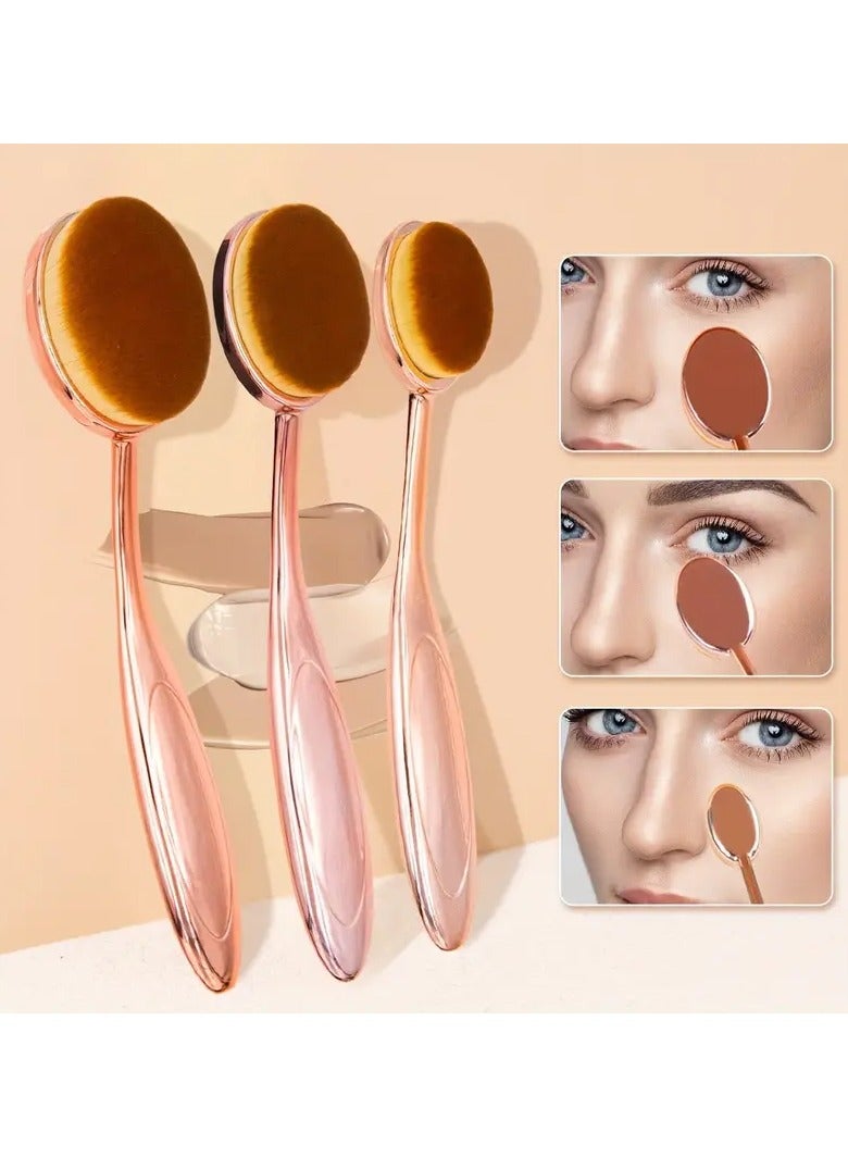 Ucanbe Toothbrush-Shaped Foundation Brush, Soft Dense Bristles for Flawless Blending, Concealer Makeup Tool, Large Medium Small Sizes for Liquid & Cream Application - Image 3