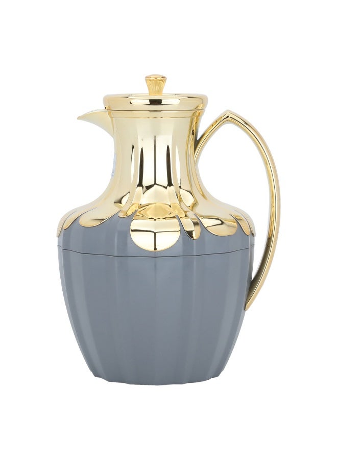 ايفرست ترمس شادن إفرست، 1 لتر، حافظة داخلية زجاج حراري، هيكل خارجي بلاستيك - رمادي - Image 1