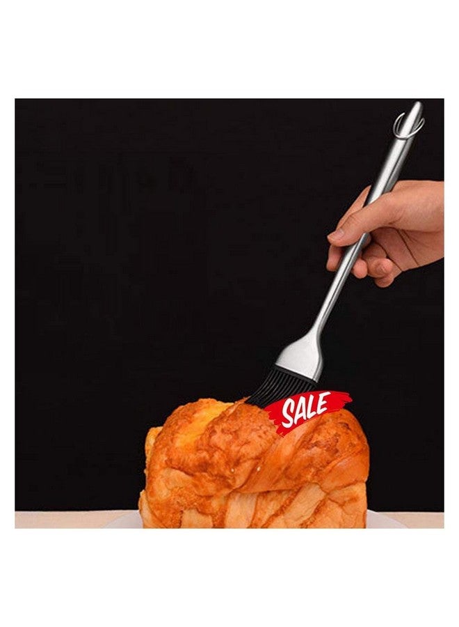 P-Plus International Silicone Basting Brush Set,Stainless Steel Basting Brush with Silicone Bristles for BBQ/Grilling/Pastry Kitchen Oil Brush for Dosa Tawa Pastry Brush (Pack 2(12+9 Inch)) - Image 4