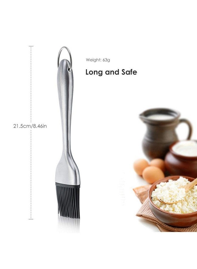P-Plus International Silicone Basting Brush Set,Stainless Steel Basting Brush with Silicone Bristles for BBQ/Grilling/Pastry Kitchen Oil Brush for Dosa Tawa Pastry Brush (Pack 2(12+9 Inch)) - Image 5