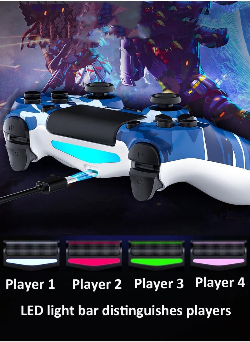 Wireless Controller for PlayStation 4 with USB Cable  Dual Vibration Clickable Touchpad & LED Light