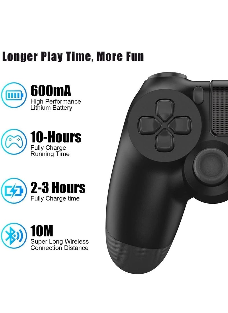 جنرال - وحدة تحكم لاسلكية لجهاز PS4/PS4 Slim/PS4 Pro/PC مع ذراع تحكم مضادة للانزلاق وكابل USB واهتزاز مزدوج ولوحة لمس قابلة للنقر ووظيفة صوتية وإضاءة LED - Image 1