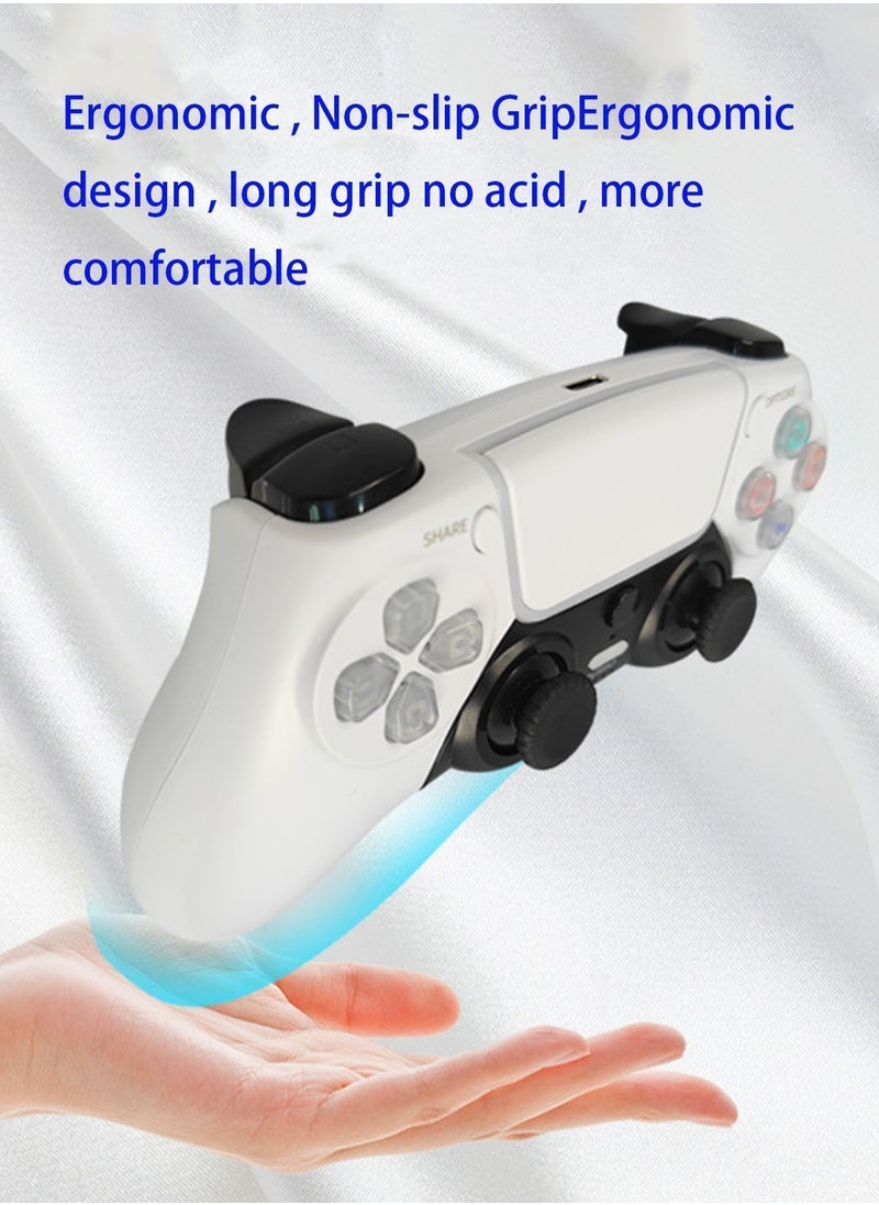 جنرال - وحدة تحكم لاسلكية لجهاز PS4/PS4 Slim/PS4 Pro/PC مع ذراع تحكم مضادة للانزلاق وكابل USB واهتزاز مزدوج ولوحة لمس قابلة للنقر ووظيفة صوتية وإضاءة LED - Image 1
