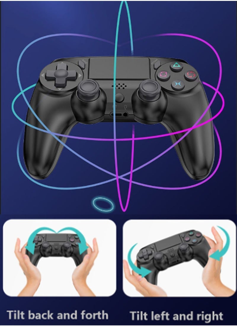 جنرال - وحدة تحكم لاسلكية لجهاز PS4/PS4 Slim/PS4 Pro/PC مع ذراع تحكم مضادة للانزلاق وكابل USB واهتزاز مزدوج ولوحة لمس قابلة للنقر ووظيفة صوتية وإضاءة LED - Image 1