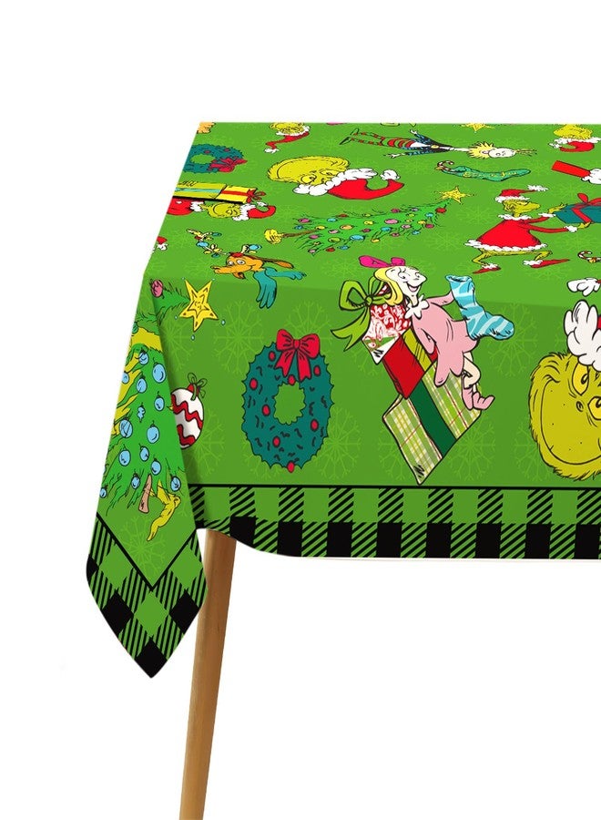 Hafangry Green Christmas Tablecloth Buffalo Plaid Check Xmas Winter Holiday Party Decoration Rectangular Kitchen Dining Room Home Decor 60×84 inches - Image 5