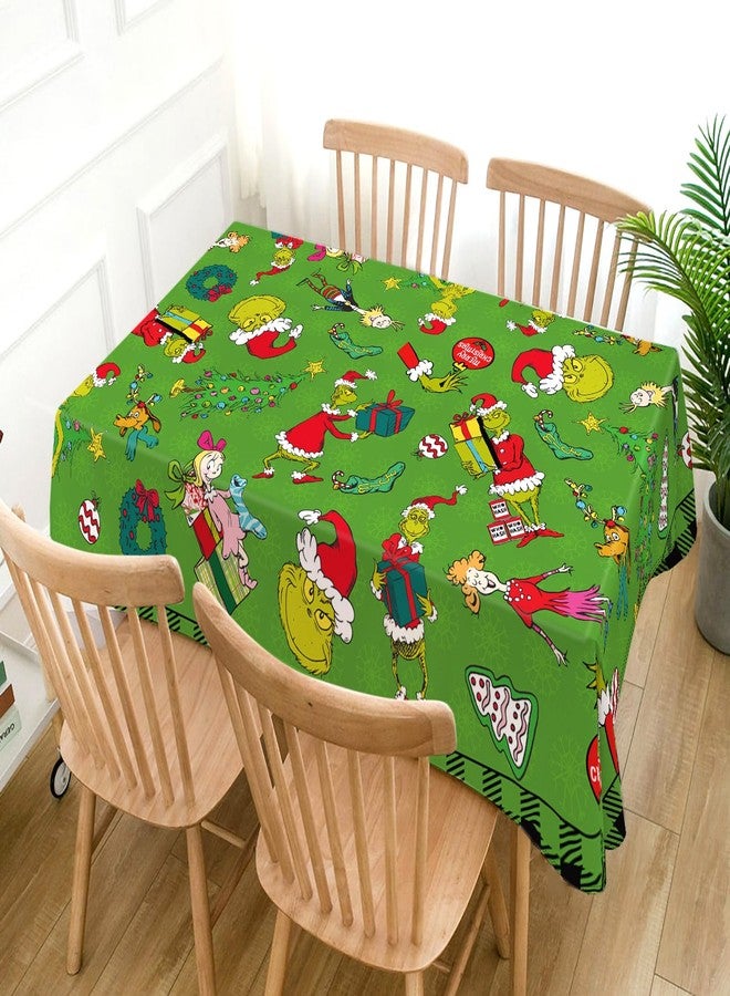 Hafangry Green Christmas Tablecloth Buffalo Plaid Check Xmas Winter Holiday Party Decoration Rectangular Kitchen Dining Room Home Decor 60×84 inches - Image 2