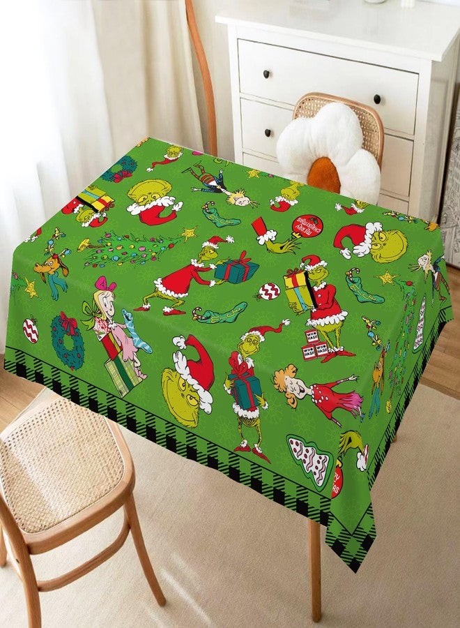 Hafangry Green Christmas Tablecloth Buffalo Plaid Check Xmas Winter Holiday Party Decoration Rectangular Kitchen Dining Room Home Decor 60×84 inches - Image 4