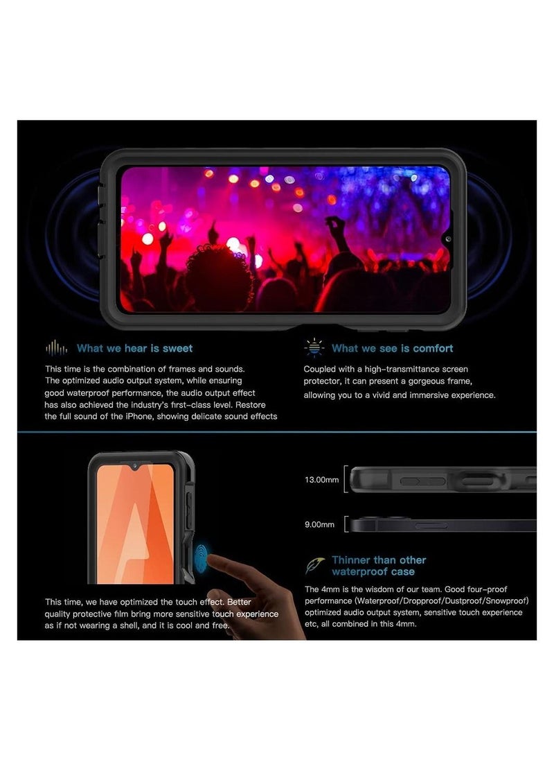 Generic - Samsung Galaxy A32 5G Waterproof Case with Built-in Screen Protector Dustproof Shockproof Drop Proof Case, Rugged Full Body Underwater Protective Cover for Samsung Galaxy A32 5G (Black) - Image 1