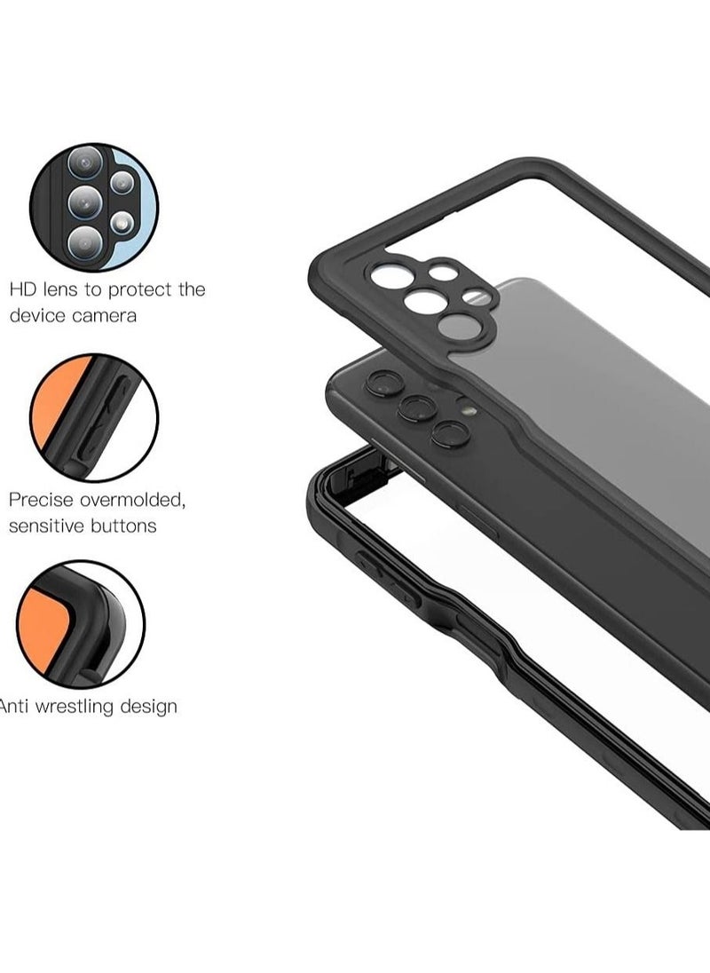 Generic - Samsung Galaxy A32 5G Waterproof Case with Built-in Screen Protector Dustproof Shockproof Drop Proof Case, Rugged Full Body Underwater Protective Cover for Samsung Galaxy A32 5G (Black) - Image 1