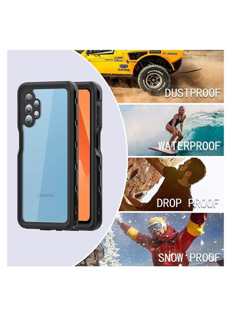 Generic - Samsung Galaxy A32 5G Waterproof Case with Built-in Screen Protector Dustproof Shockproof Drop Proof Case, Rugged Full Body Underwater Protective Cover for Samsung Galaxy A32 5G (Black) - Image 1