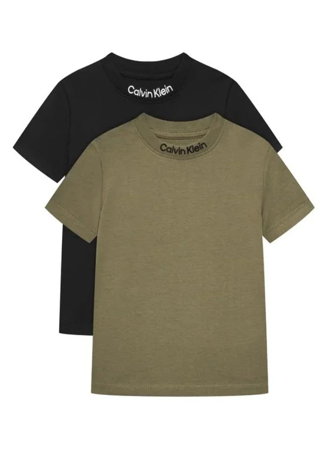 Calvin Klein Jeans Kids 2 Pack Logo Crew Neck T-Shirt