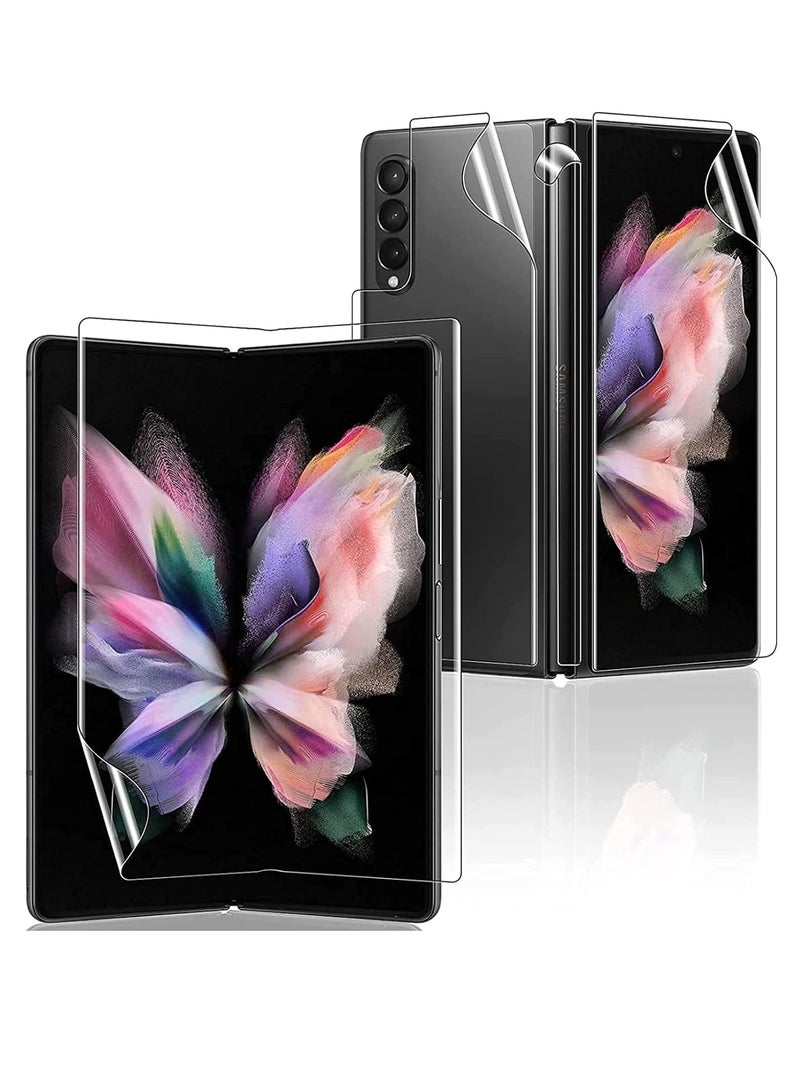 MIGOFAST 3 in 1 Front + back GLASS Film Designed for Galaxy Z Fold 3 5G soft hydrogel film Explosion proof Suitable for screen protector of Samsung Galaxy Z Fold 3 2021 Transparent - Image 1