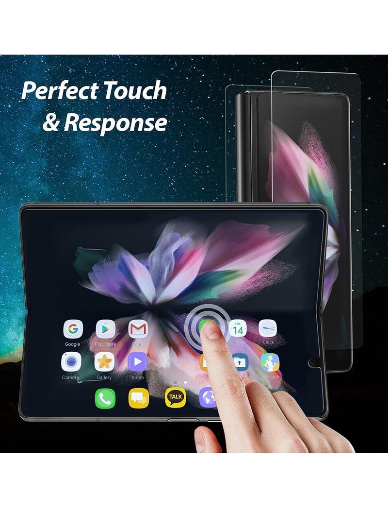 MIGOFAST 3 in 1 Front + back GLASS Film Designed for Galaxy Z Fold 3 5G soft hydrogel film Explosion proof Suitable for screen protector of Samsung Galaxy Z Fold 3 2021 Transparent - Image 4