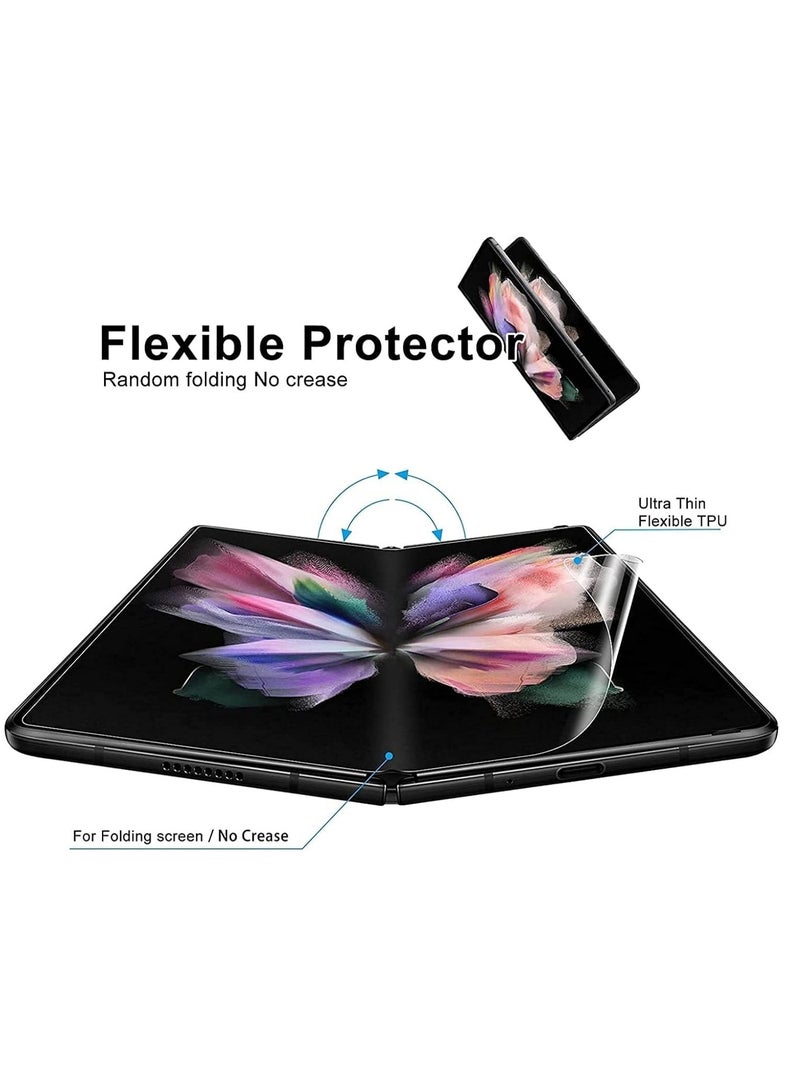 MIGOFAST 3 in 1 Front + back GLASS Film Designed for Galaxy Z Fold 3 5G soft hydrogel film Explosion proof Suitable for screen protector of Samsung Galaxy Z Fold 3 2021 Transparent - Image 2