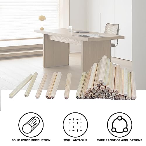 YEUIKERR 300 Pcs Fluted Wood Dowel Pins 1/4 inch x 2 inch Length, Dowels for Woodworking - Image 3