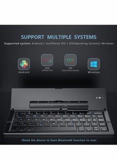 Y&D Foldable Keyboard Folding Bluetooth Keyboard, Portable Aluminum Alloy Housing, for iPad, iPhone, Android Devices, and Windows Tablets, Laptops Smartphones  - Image 2