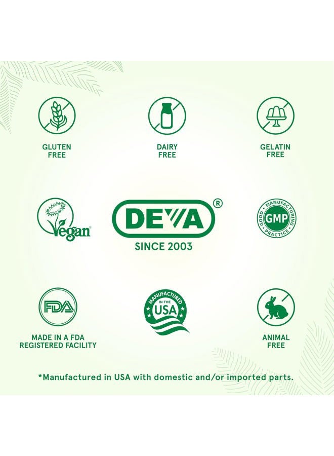 Deva Vegan Vitamins Vegan Omega-3 DHA Supplement, Once-Per-Day Softgel 200 MG, Carrageenan Free, Gelatin Free, Non-Fish, Algae Oil, Omega-3 Fatty Acids - 90 Softgels (Pack of 2) - Image 3