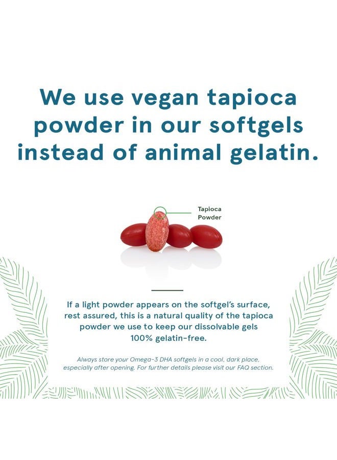 Deva Vegan Vitamins Vegan Omega-3 DHA Supplement, Once-Per-Day Softgel 200 MG, Carrageenan Free, Gelatin Free, Non-Fish, Algae Oil, Omega-3 Fatty Acids - 90 Softgels (Pack of 2) - Image 4